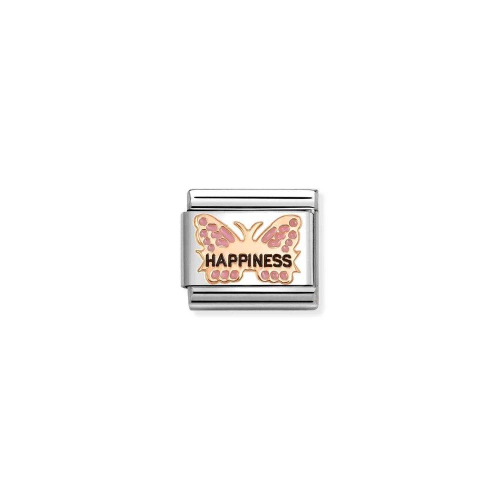 Nomination Rose Gold Pink Butterfly Happiness Charm - MococoNomination430202/498033497580207Charms