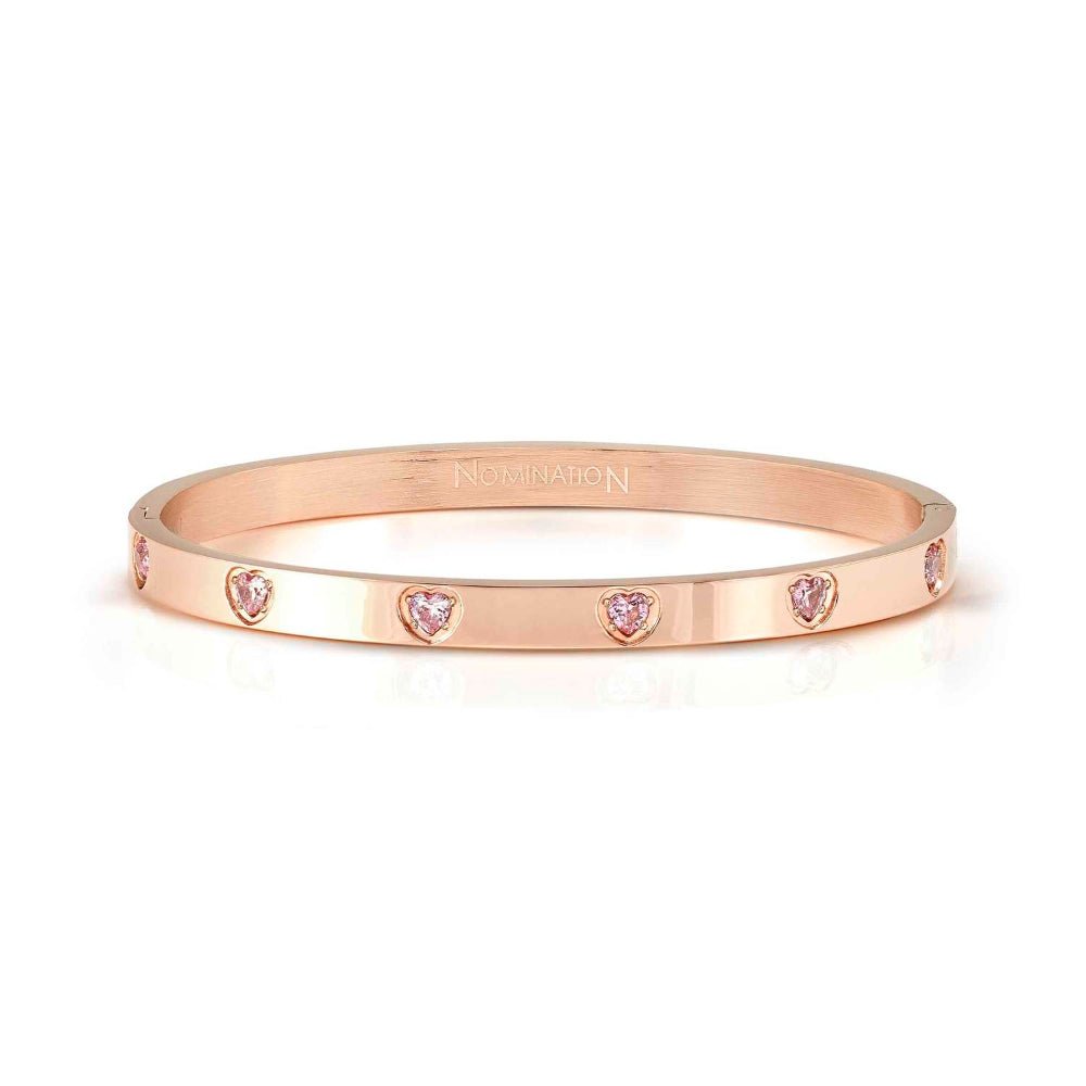 Nomination Rose Gold Pretty Ed Satinshine 6 CZ Cuore Bangle Bracelet - MococoNomination029529/0448033497577580Bracelets