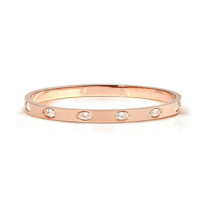 Nomination Rose Gold Pretty Ed Satinshine White 6 Oval CZ Bangle Bracelet - MococoNomination029526/0438033497577436Bracelets