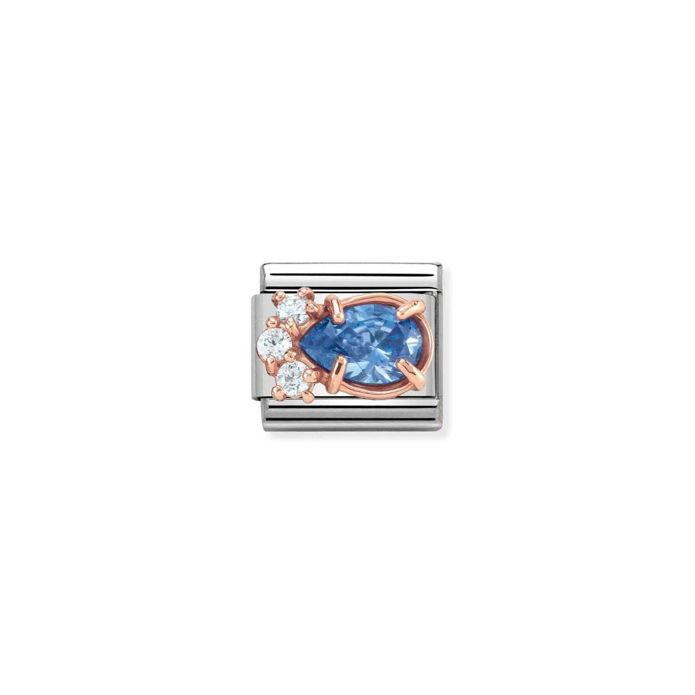 Nomination Rose Gold (R) and Lavender Composable Classic Zirconia Stainless Steel, CZ and Drop Charm Image