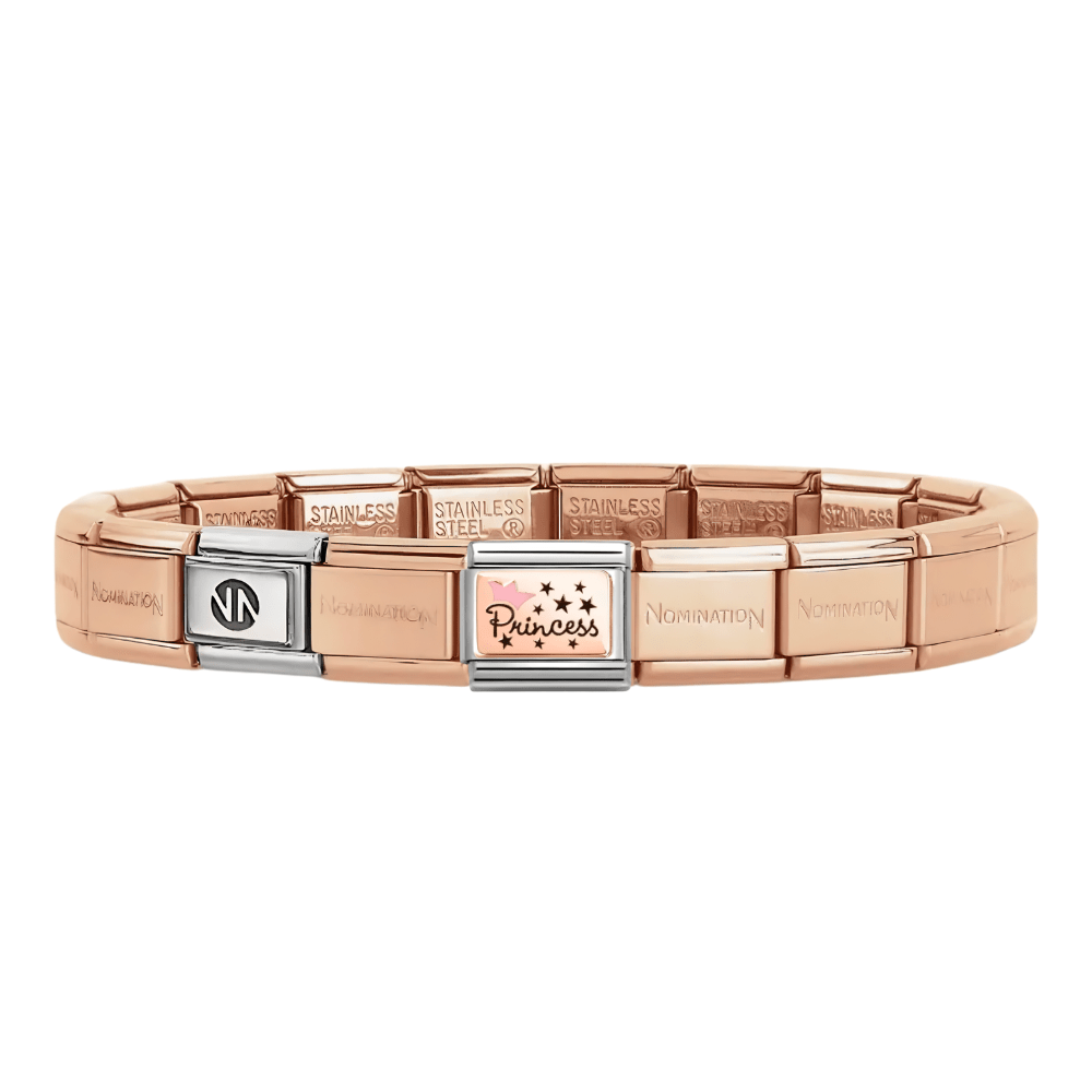 Nomination Rose Gold Starter Bracelet Rose Gold Princess Charm - MococoNominationBracelets