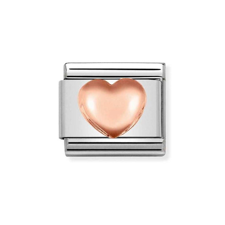 Nomination Rose Gold Starter Bracelet With Rose Gold Raised Heart - MococoNominationBracelets