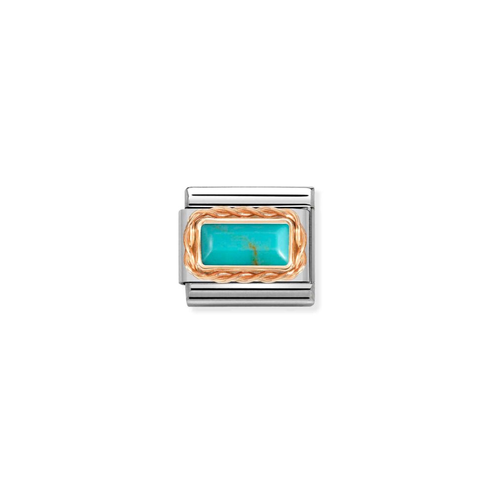 Nomination Rose Gold Turquoise Baguette Stone Charm - MococoNomination430512/068033497528490Charms