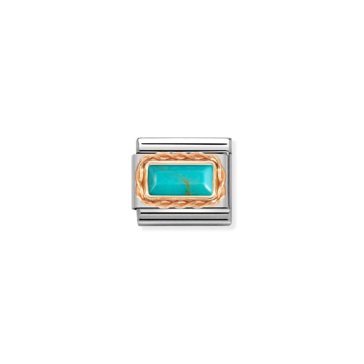 Nomination Rose Gold Turquoise Baguette Stone Charm - MococoNomination430512/068033497528490Charms