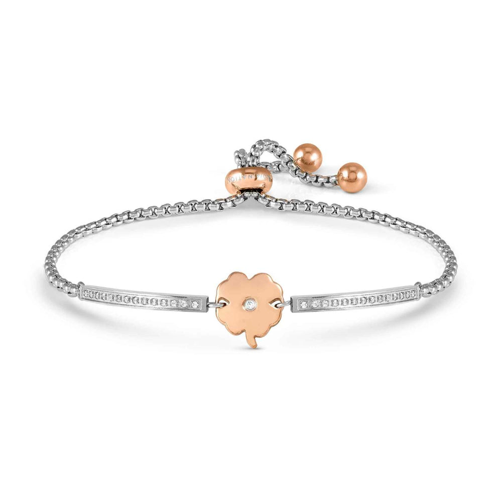 Nomination Rose Milleluci Ed. Refined In Steel and Cubic Zirconia Four-Leaf Clover Bracelet Image