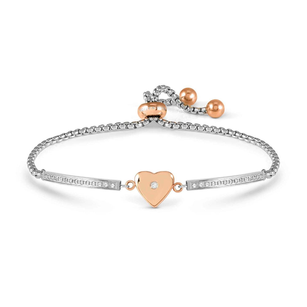 Nomination Rose Milleluci Ed. Refined In Steel and Cubic Zirconia Heart Bracelet Image