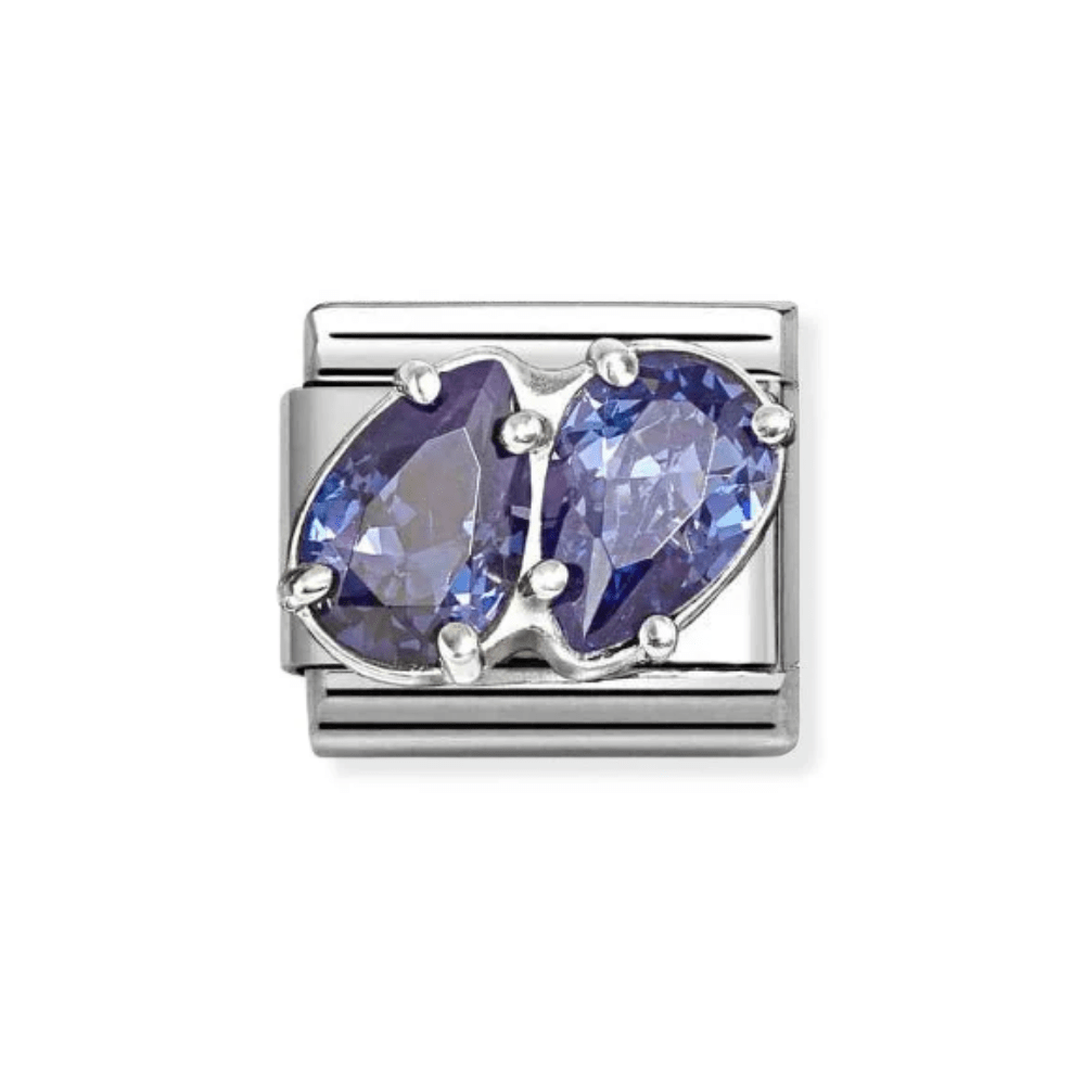 Nomination Silver and Blue Classic Love , CZ and Double Drops Charm - MococoNomination330329/138033497568915Charms