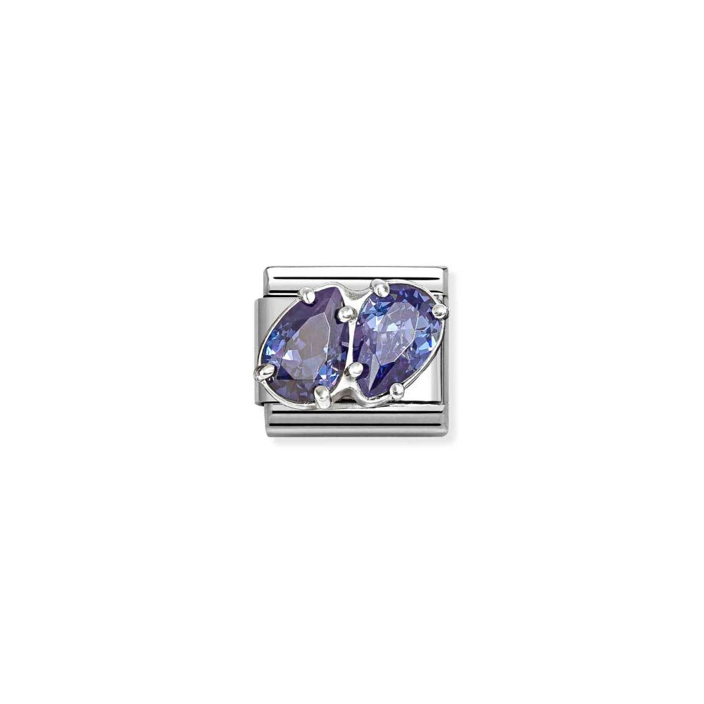 Nomination Silver and Blue Classic Love , CZ and Double Drops Charm - MococoNomination330329/138033497568915Charms