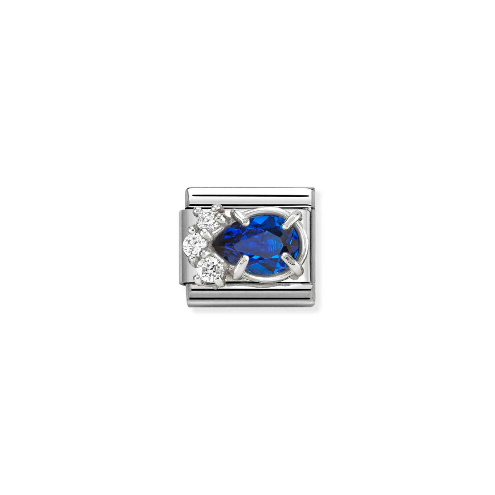 Nomination Silver and Blue Composable Classic Love Steel, CZ and Drop Charm Image