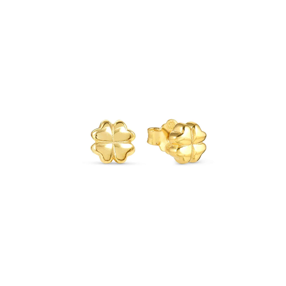 Nomination Silver and Gold Armonica Four Leaf Clover Earrings Image 1