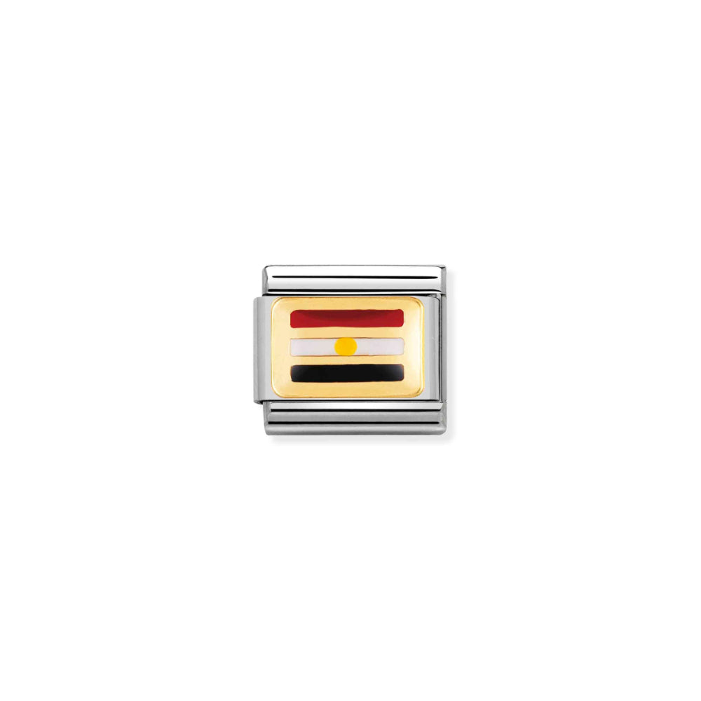 Nomination Silver and Gold Composable African Egypt Flag Charm Link image
