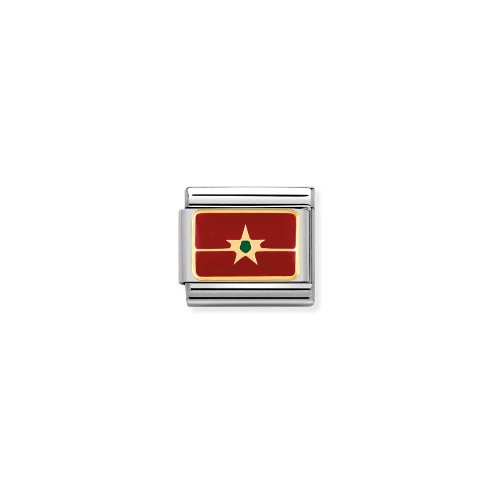 Nomination Silver and Gold Composable African Morocco Flag Charm Link image