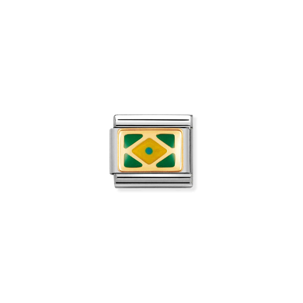 Nomination Silver and Gold Composable Americas Brazil Flag Charm Link image
