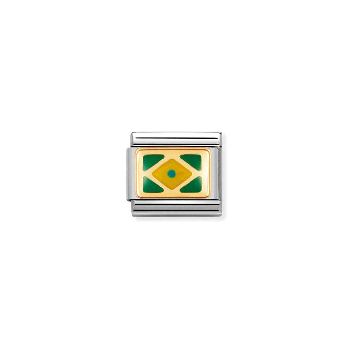 Nomination Silver and Gold Composable Americas Brazil Flag Charm Link image