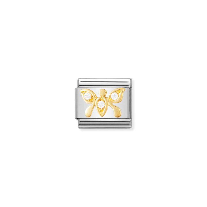 Nomination Silver and Gold Composable Animal Symbols Cubic Zirconia Butterfly with Stones Charm Link image