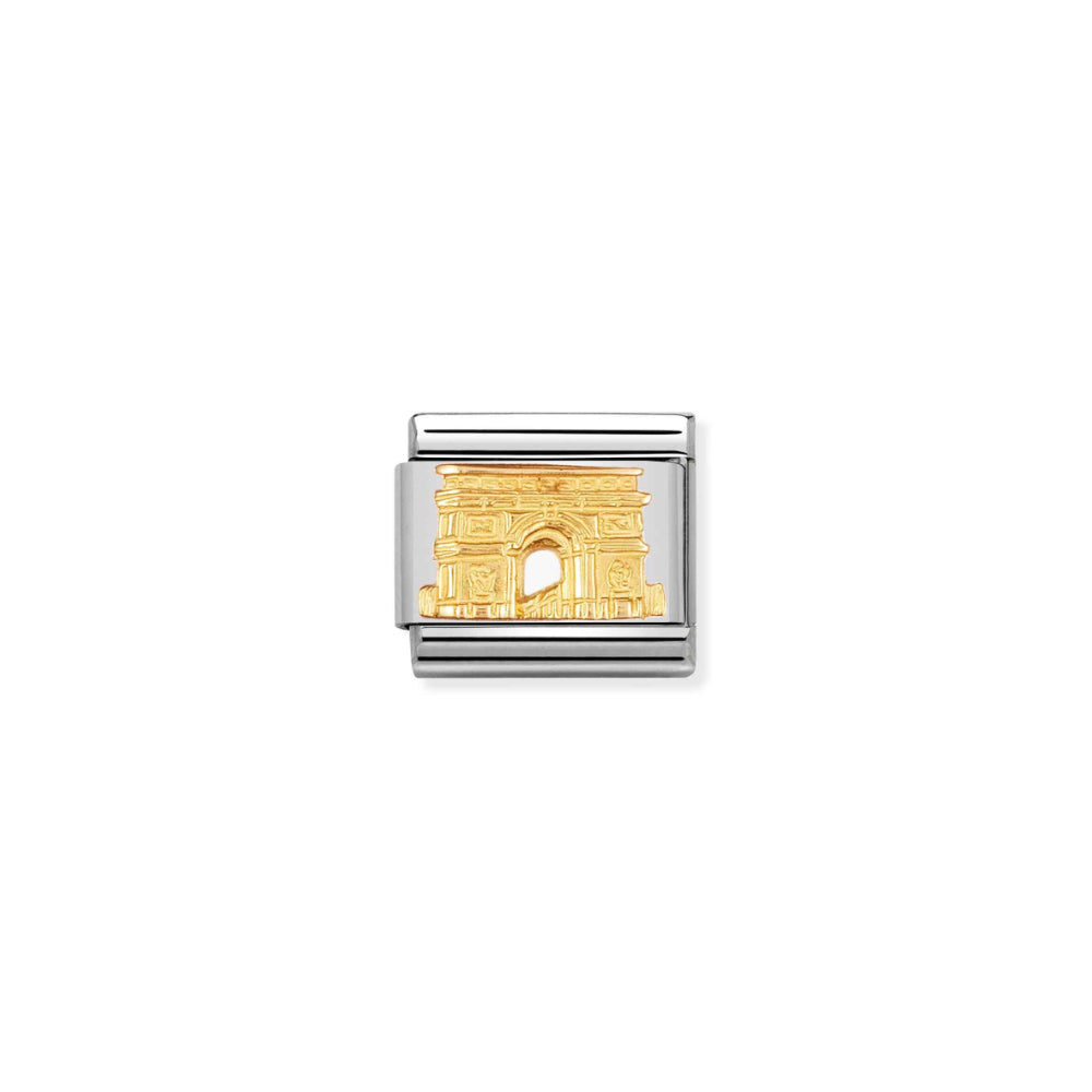 Nomination Silver and Gold Composable Arc De Triomphe In Paris Charm Link image