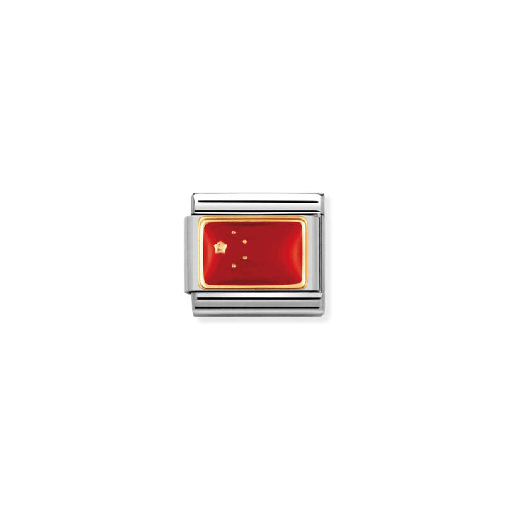 Nomination Silver and Gold Composable Asian China Flag Charm Link image
