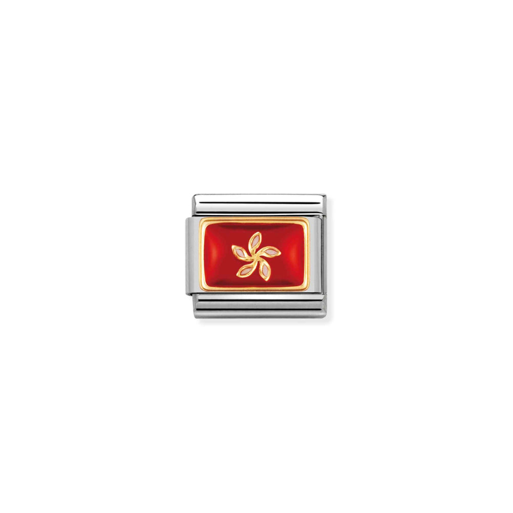 Nomination Silver and Gold Composable Asian Hong Kong Flag Charm Link image