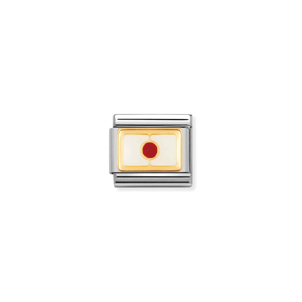 Nomination Silver and Gold Composable Asian Japan Flag Charm Link image