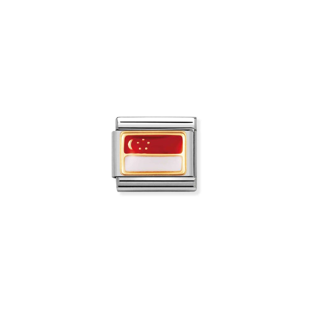Nomination Silver and Gold Composable Asian Singapore Flag Charm Link image
