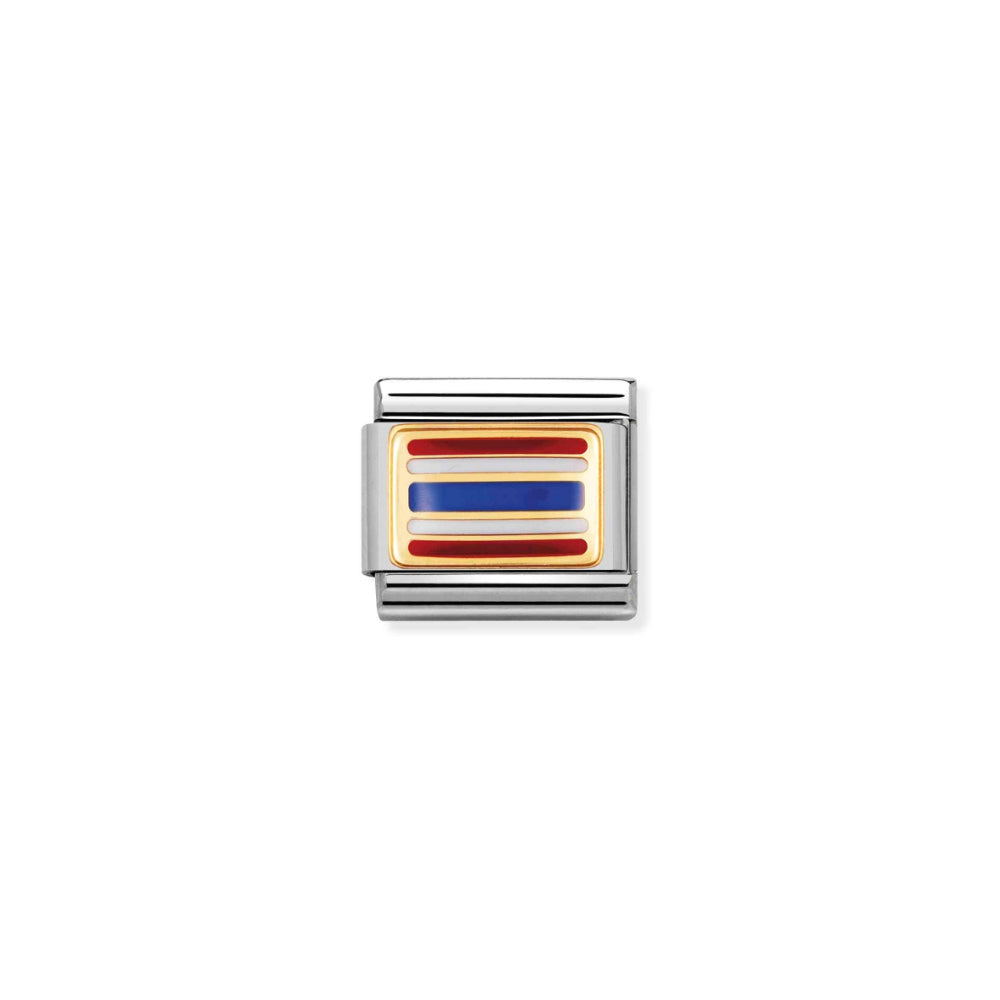 Nomination Silver and Gold Composable Asian Thailand Flag Charm Link image