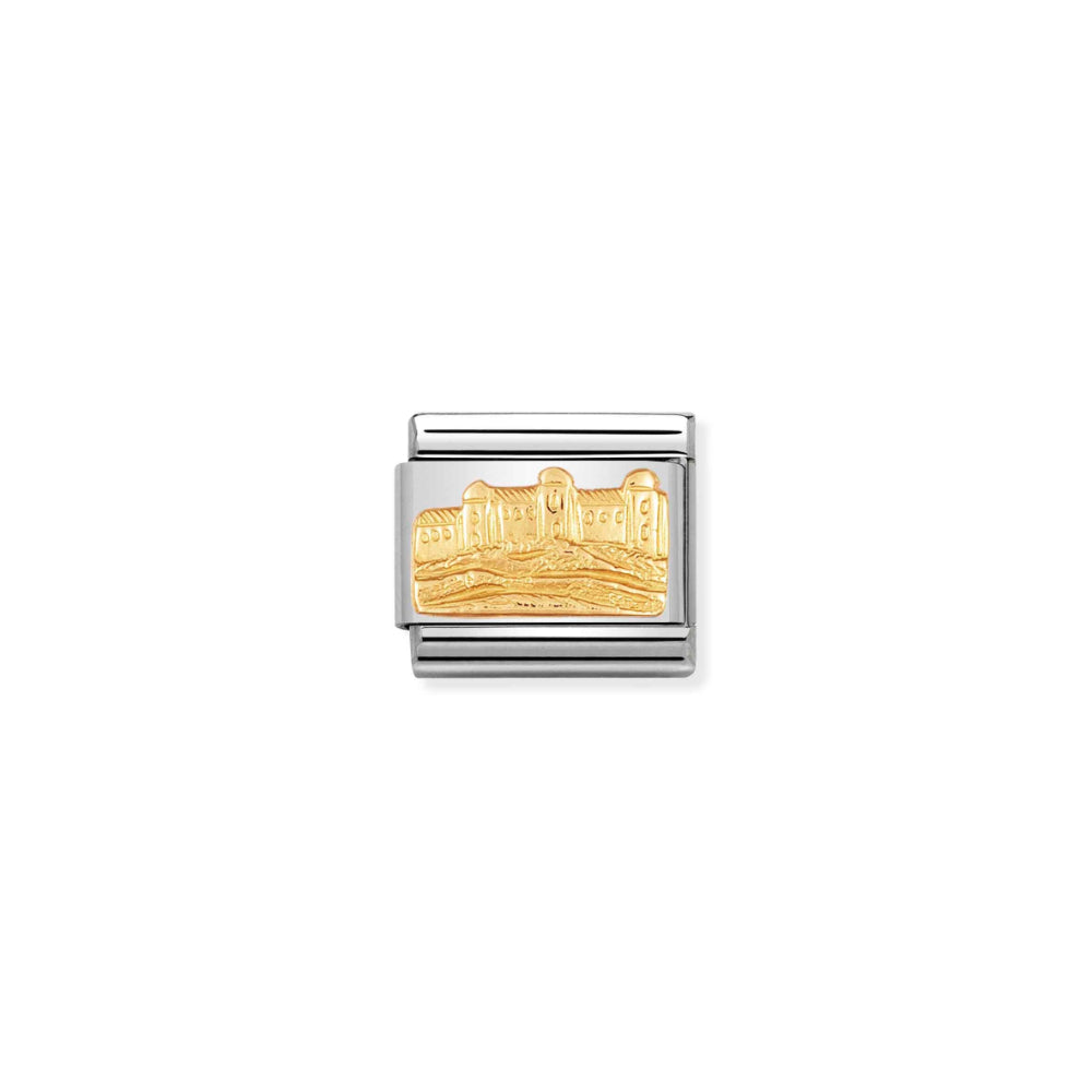 Nomination Silver and Gold Composable Austrian Monument Symbol Castle of Salsburg Charm Link image