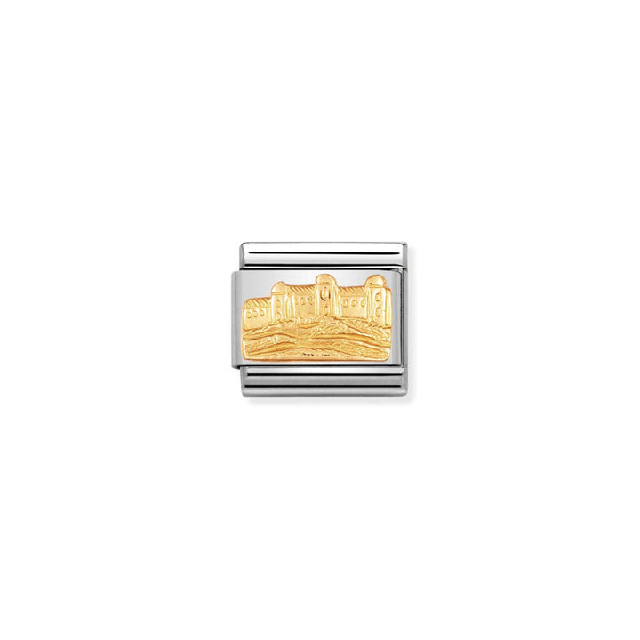 Nomination Silver and Gold Composable Austrian Monument Symbol Castle of Salsburg Charm Link image