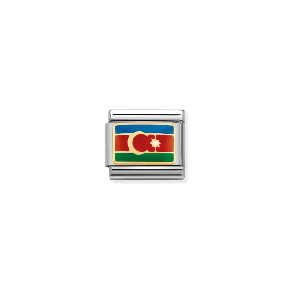 Nomination Silver and Gold Composable Azerbaijan Flag Charm Link image