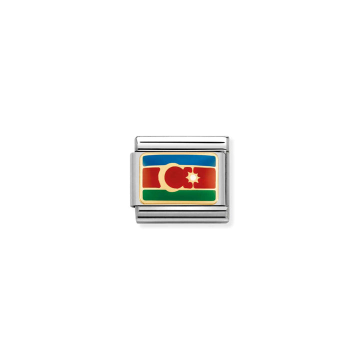 Nomination Silver and Gold Composable Azerbaijan Flag Charm Link image