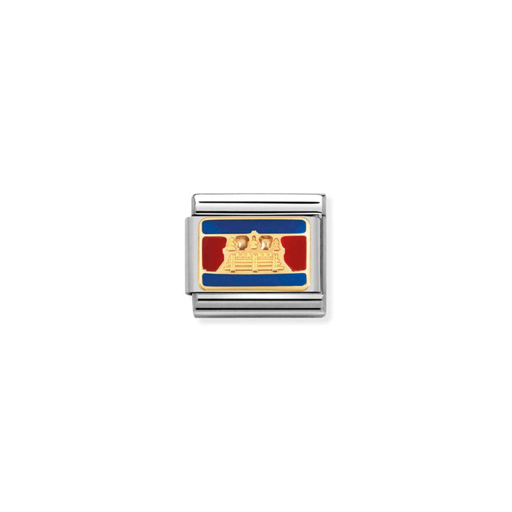 Nomination Silver and Gold Composable Cambodia Flag Charm Link image