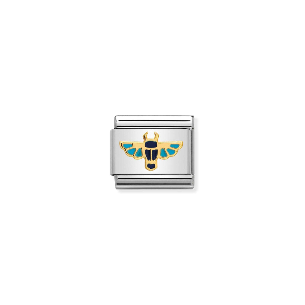 Nomination Silver and Gold Composable Classic Egyptian Scarab Link image