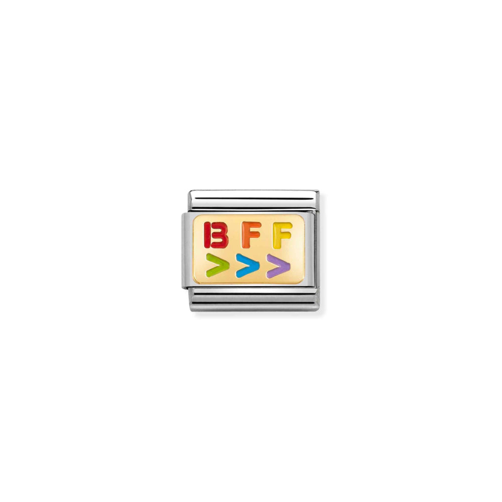 Nomination Silver and Gold Composable Classic Friendship Theme Rainbow BFF Link image