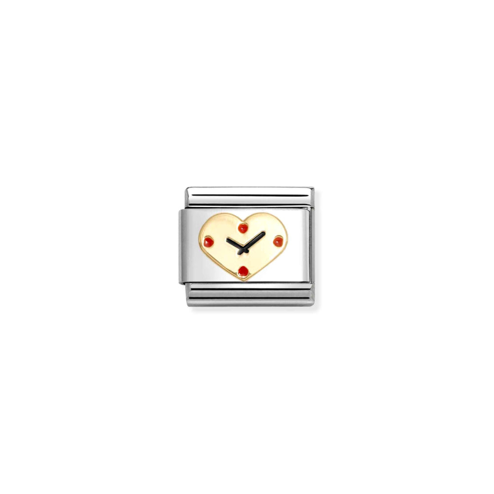 Nomination Silver and Gold Composable Classic Heart Clock Link image