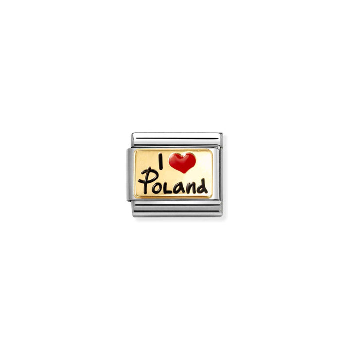 Nomination Silver and Gold Composable Classic I Love Poland Link image