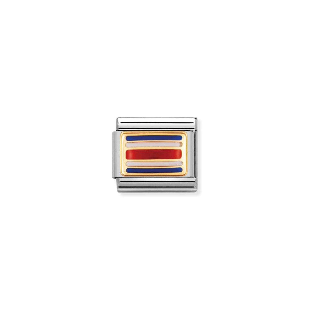 Nomination Silver and Gold Composable Costa Rica Flag Charm Link image