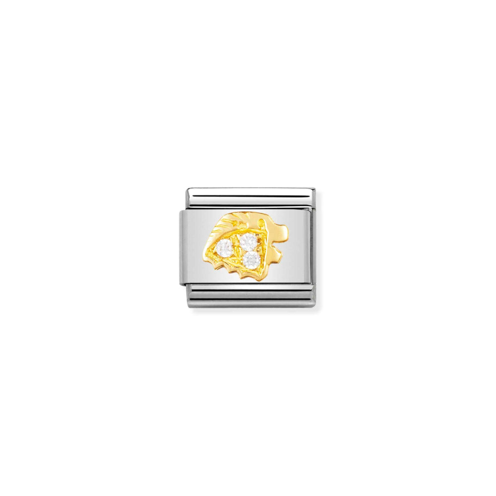 Nomination Silver and Gold Composable Cubic Zirconia Leo Stone Charm Link image