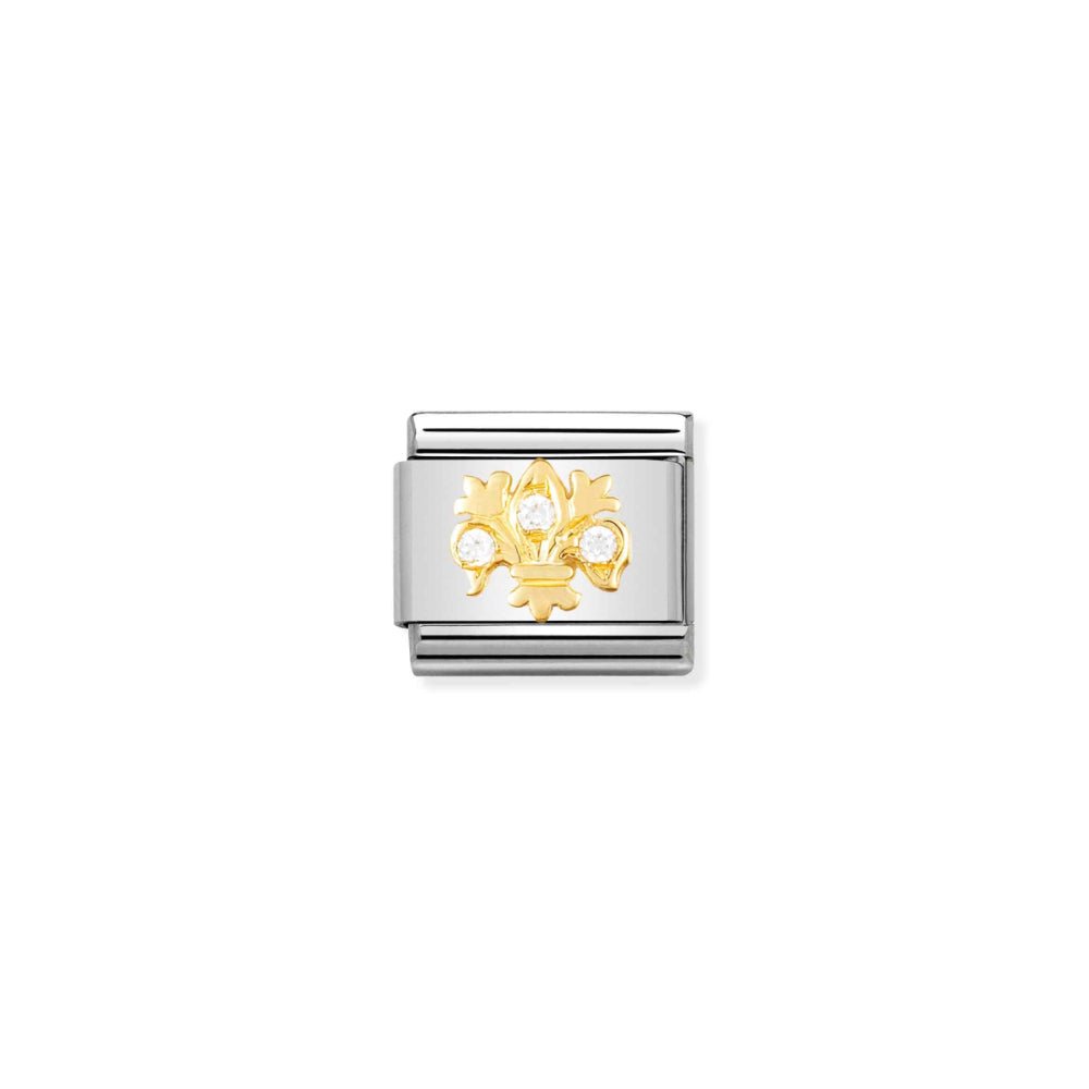 Nomination Silver and Gold Composable Cubic Zirconia Lily with Stones Charm - MococoNomination030307/128033497017925Charms