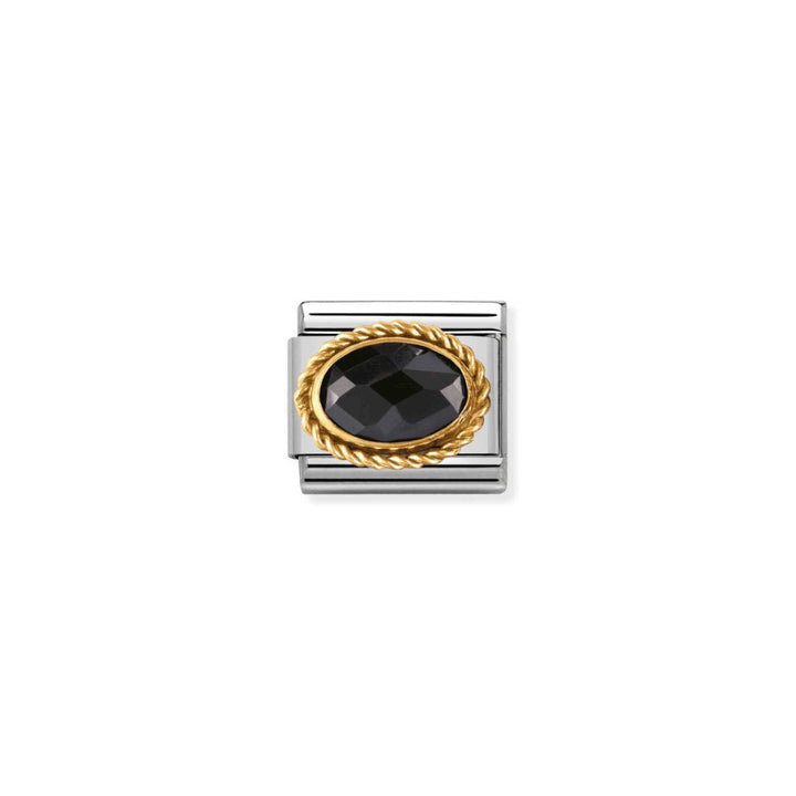 Nomination Silver and Gold Composable Cubic Zirconia Stainless Steel Oval Stones Charm - MococoNomination030602/0118033497203410Charms