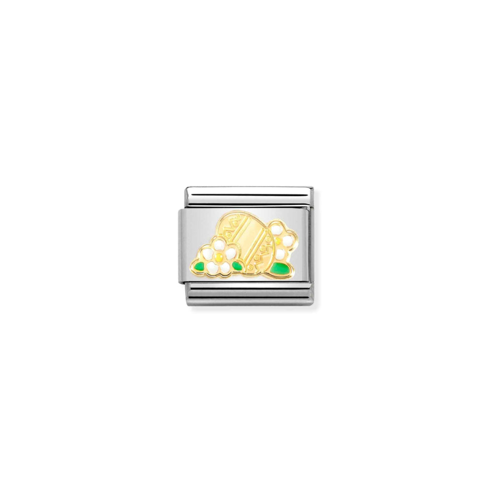 Nomination Silver and Gold Composable Easter Egg Flowers Charm Link image
