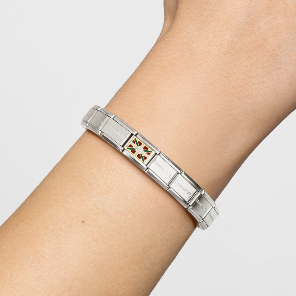 Nomination Silver and Gold Composable European Basque Flag Charm Link image 1