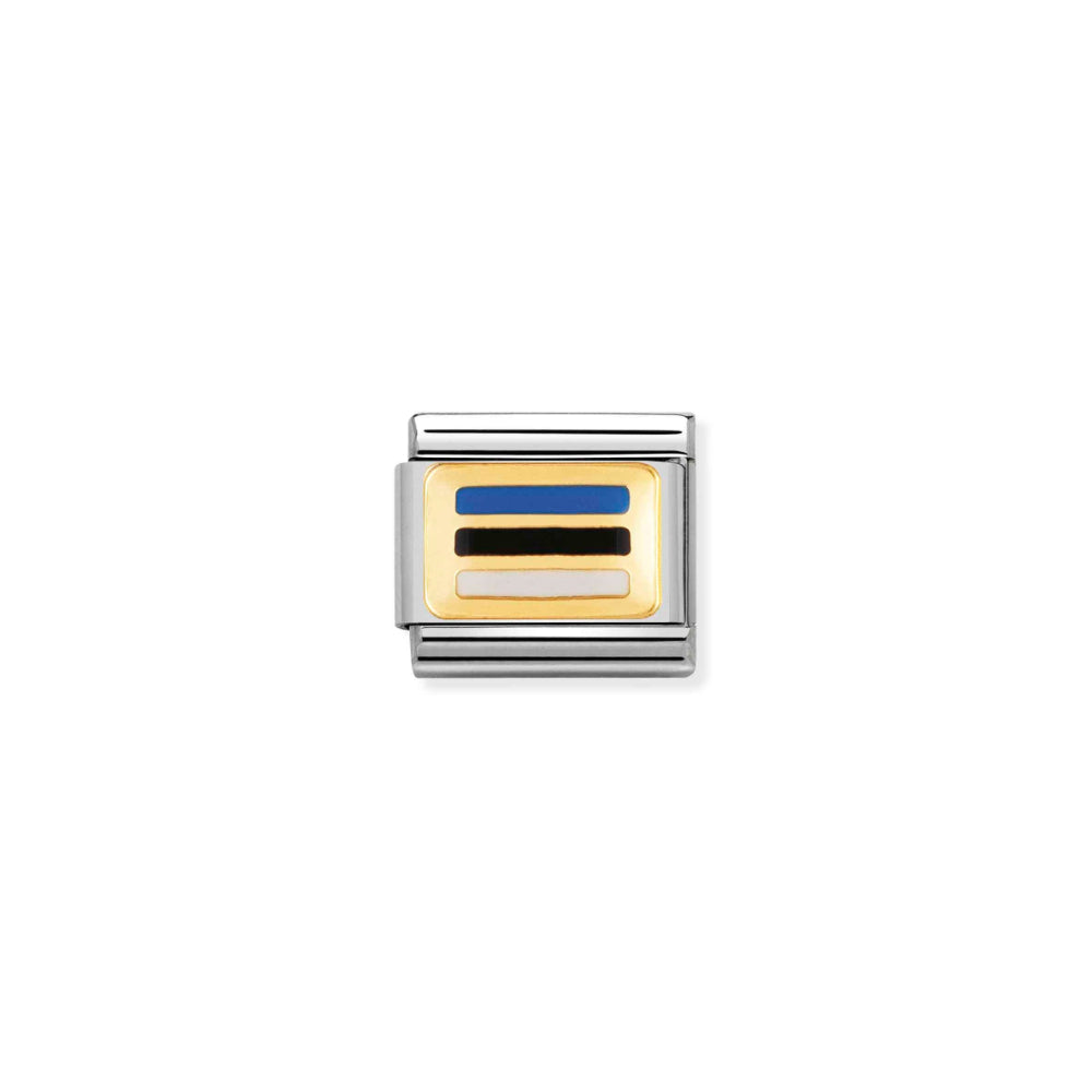 Nomination Silver and Gold Composable European Estonia Flag Charm Link image