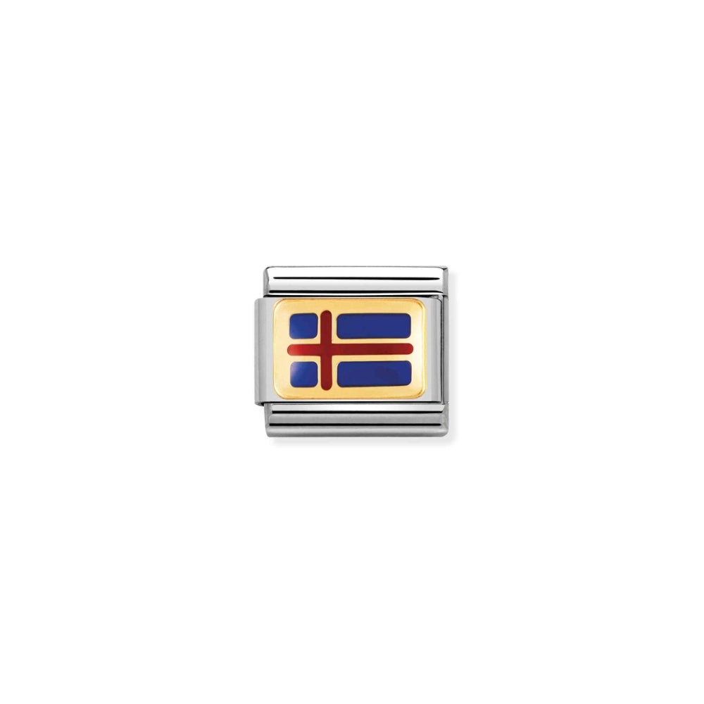 Nomination Silver and Gold Composable European Iceland Flag Charm Link image