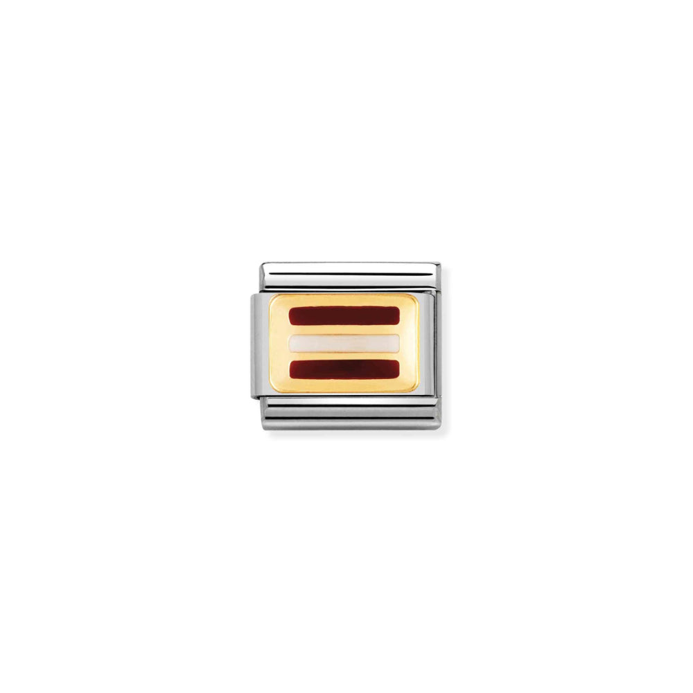 Nomination Silver and Gold Composable European Latvia Flag Charm Link image
