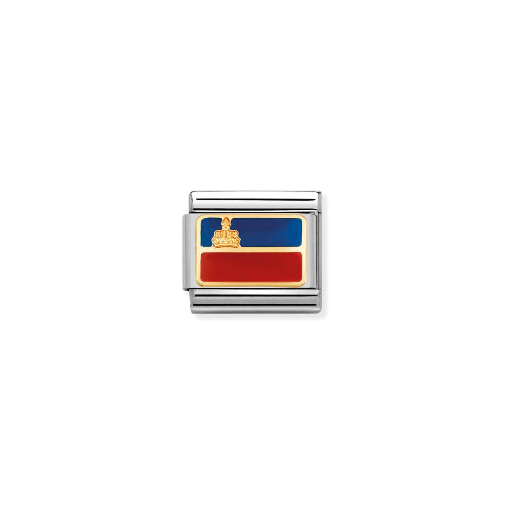 Nomination Silver and Gold Composable European Liechtenstein Flag Charm Link image