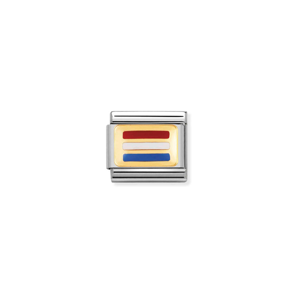 Nomination Silver and Gold Composable European Luxembourg Flag Charm Link image
