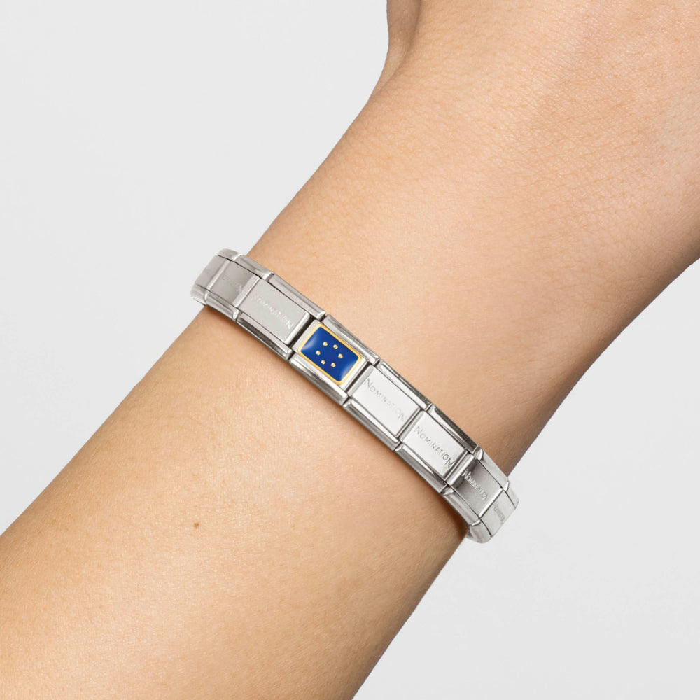 Nomination Silver and Gold Composable European Union Flag Charm Link image 1