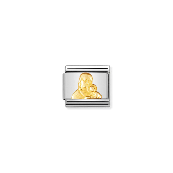 Nomination Silver and Gold Composable Famous Italian Artwork Virgin Mary with Child Charm Link image