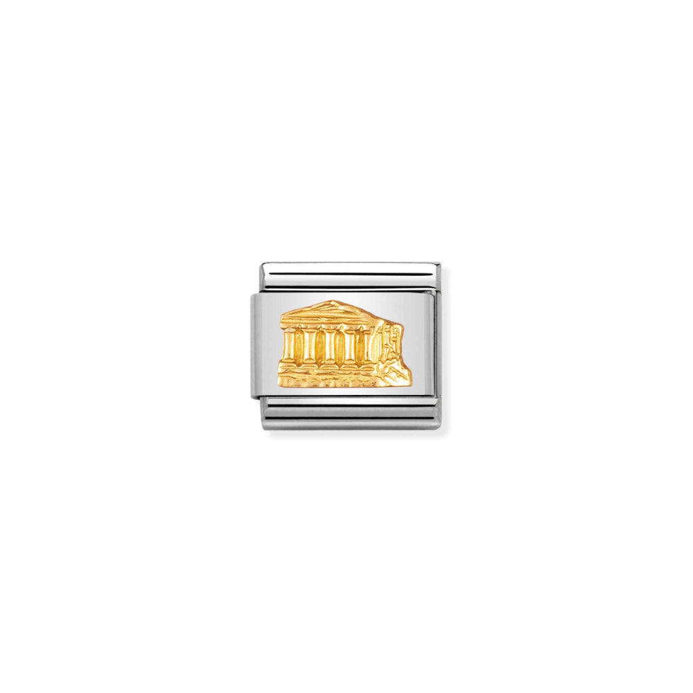 Nomination Silver and Gold Composable Greek Monument Parthenon Charm Link image