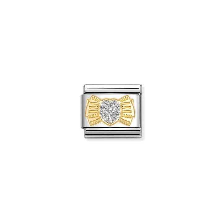 Nomination Silver and Gold Composable Heart Bow Glitter Charm - MococoNomination030220/258033497552990Charms