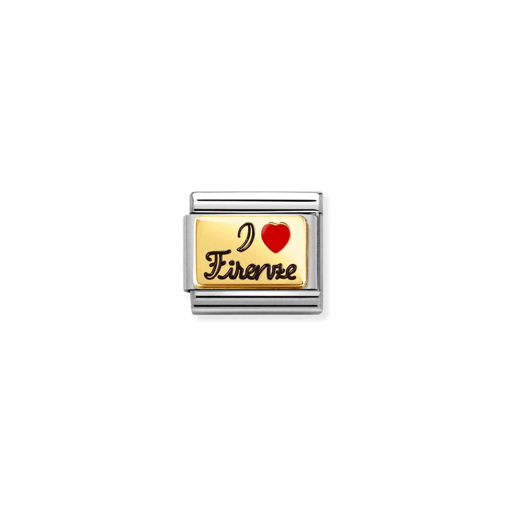 Nomination Silver and Gold Composable I Love Firenze Charm Link image